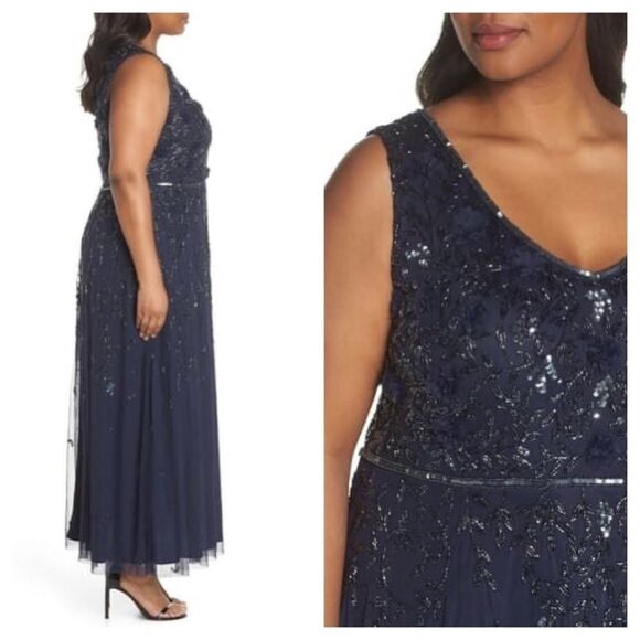 Pisarro Nights 3D Embellished Mesh A-Line Gown - Picture 8 of 8